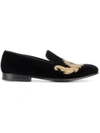ALEXANDER MCQUEEN EMBROIDERED LOAFERS,METAL100%