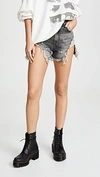 R13 SHREDDED SLOUCH SHORTS