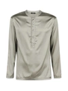 Tom Ford Silk Pajama Shirt In Green