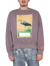 Heron Preston Censored Print Crew Neck Sweatshirt In Grey