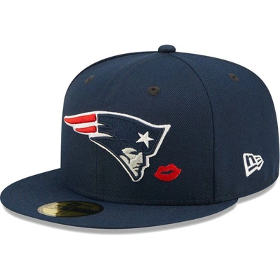 New Era Navy New England Patriots Lips 59fifty Fitted Hat