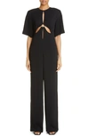 Stella Mccartney Cutout Straight-leg Jumpsuit In 1000 - Black