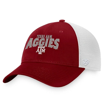 TOP OF THE WORLD TOP OF THE WORLD MAROON/WHITE TEXAS A&M AGGIES BREAKOUT TRUCKER SNAPBACK HAT