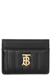 Burberry Lola Quilted Leather Card Case In Black / Light Gold