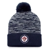 FANATICS FANATICS BRANDED NAVY WINNIPEG JETS DEFENDER CUFFED KNIT HAT WITH POM