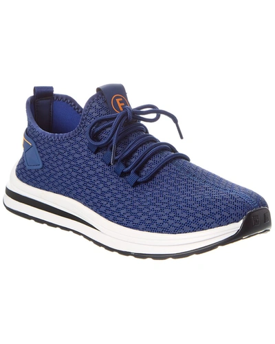 French Connection Shane Snake Embossed Knit Sneaker In Blue