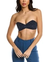 Michael Kors Collection Foulard Silk Bandeau Top In Blue