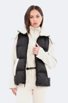 Dawn Levy Evelynn Shearling Puffer Vest In Black