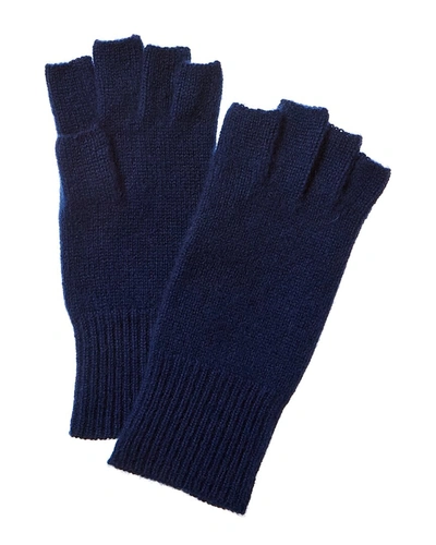 Phenix Jersey Knit Cashmere Fingerless Gloves In Blue