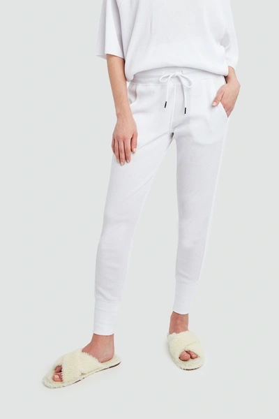 Dawn Levy Jamie Waffle Knit Joggers In White