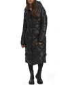 Noize Amiyah Belted Diamond Quilt Longline Jacket In Black