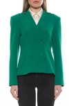 Alexia Admor Lianne Classic Double Breasted Button Front Closure In Sage