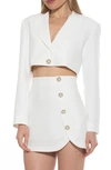 Alexia Admor Jane Cropped Long Sleeve Jacket In Ivory