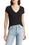 Splendid Slub V-neck Tee In Black