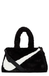 Nike Faux Fur Crossbody Bag In Black