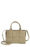 Bottega Veneta Small Arco Woven Leather Tote In Taupe-gold