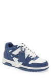 Off-white Out Of Office Logo-embroidered Leather Low-top Trainers In White,royal Blue