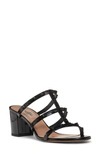 Valentino Garavani Rockstud Tonal Patent Caged Sandals In Black