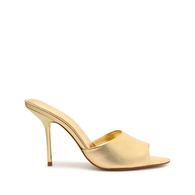 Schutz Luciana Metallic Leather Sandal In Gold