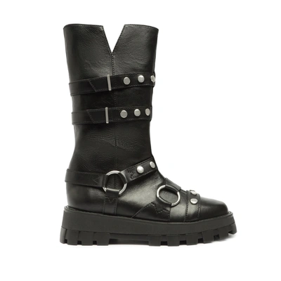 Schutz Iggy Leather Boot In Black