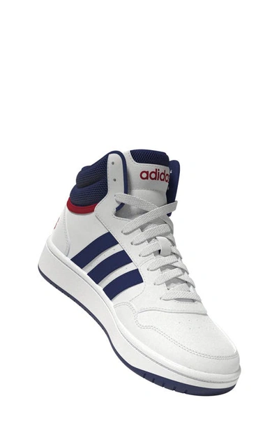 Adidas Originals Kids' Boys Adidas Hoops Mid 3.0 In White/victory Blue/better Scarlet