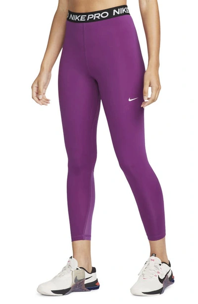 Nike Women's  Pro 365 High-waisted 7/8 Mesh Panel Leggings In Purple