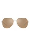 Michael Kors Chianti 58mm Aviator Sunglasses In Light Gold