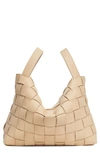 Bottega Veneta Cassette Bowling Intrecciato Leather Bag In Porridge-gold