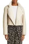 Isabel Marant Étoile Shearling-trim Zip-fastening Jacket In Chalk
