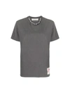 Golden Goose Golden Collection T-shirt In Anthracite Gray With Cabochon Crystals In Grey