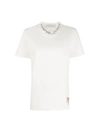 Golden Goose White Crewneck T-shirt With Rhinestone Embellishments On The Collar And Logo Detail On The Rear In White