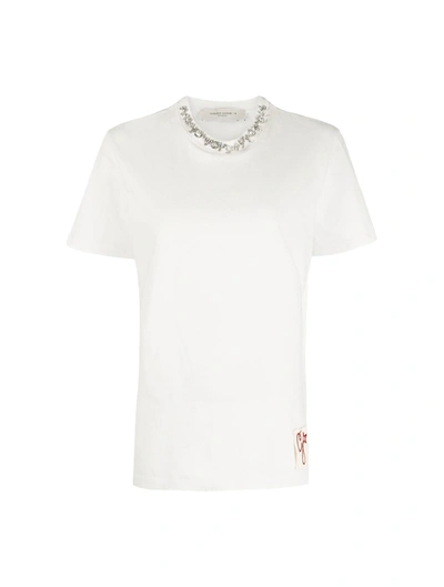 GOLDEN GOOSE COTTON T-SHIRT WITH CRYSTALS