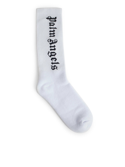 Palm Angels Intarsia-logo Socks In White