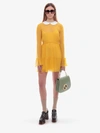 Gucci Mini Dress With Ruffled Cuffs And Sheer Sleeves In Yellow