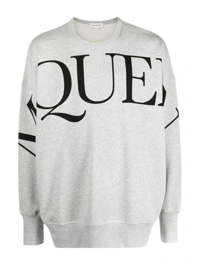 Alexander Mcqueen Gray Printed Sweatshirt In Grey