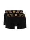Versace Black Briefs With Elastic Waist With Medusa Print In Black