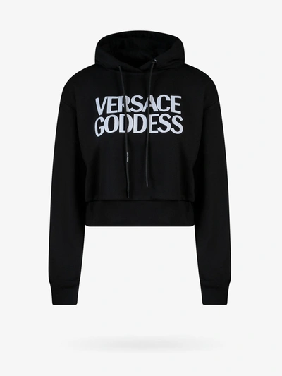 Versace Hooded Sweatshirt In Black