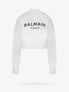 Balmain Cotton Sweatshirt With Logo In White