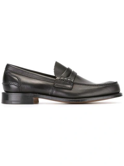 Church's Tunbridge Fume Navy Loafers In Black