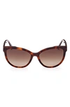 Max Mara Mm0058 Sunglasses In Dark Havana / Gradient Brown