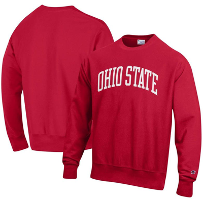 Champion Scarlet Ohio State Buckeyes Arch Reverse Weave Pullover Sweatshirt