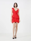 Bcbgmaxazria Asymmetric Tiered Cocktail Dress In Rosso