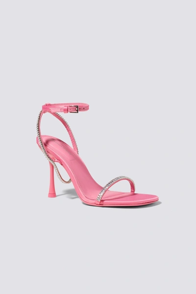 Jonathan Simkhai Luxon Crystal-embellished Satin Sandals In Taffy