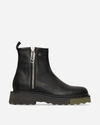 OFF-WHITE LEATHER SPONGE ZIP BOOTS