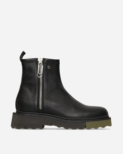 Off-white Zip-fastening Sponge Ankle Boots In Black,military