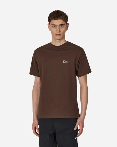 Dime Classic Small Logo T-shirt In Brown
