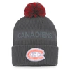 Fanatics Branded Charcoal Montreal Canadiens Authentic Pro Home Ice Cuffed Knit Hat With Pom In Charcoal