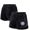 PRO STANDARD PRO STANDARD BLACK CHICAGO CUBS CLASSIC VELOUR LOUNGE SHORTS