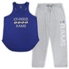 Concepts Sport Women's  Royal, Heather Gray Los Angeles Rams Plus Size Meter Tank Top And Pants Sleep In Royal