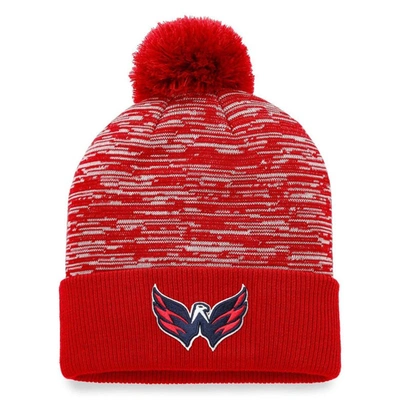 Fanatics Branded Red Washington Capitals Defender Cuffed Knit Hat With Pom